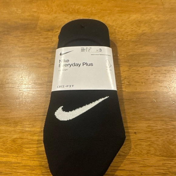 Nike Everyday Plus Training Footie Socks Medium 3 Pair SX5277 011 Black New Tags - Picture 2 of 6